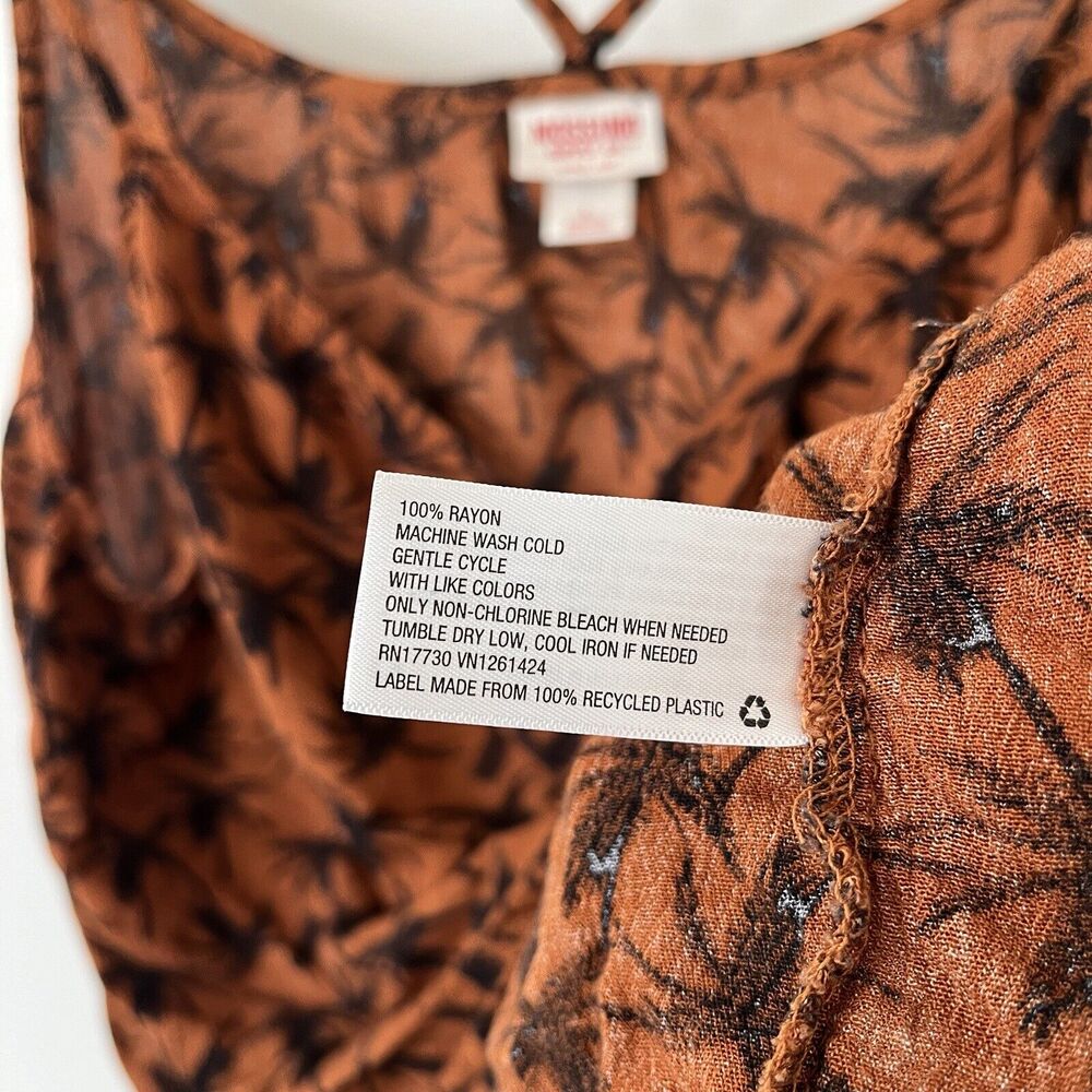 Mossimo Palm Tree Wrap Orange And Black Front Sleeveless - Large - Picture 4 of 4